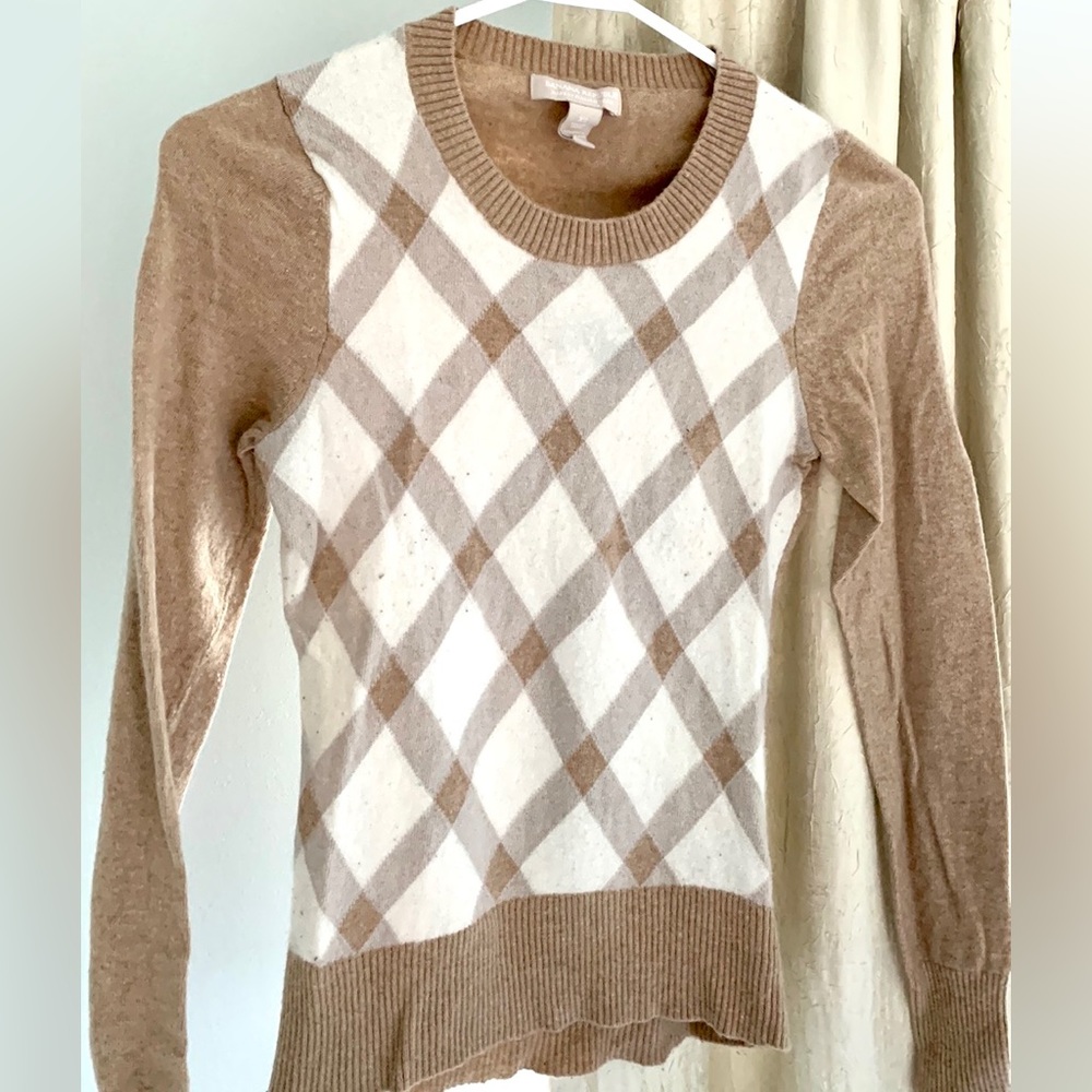 Banana Republic plaid Italian yarn wool/cashmere sweater